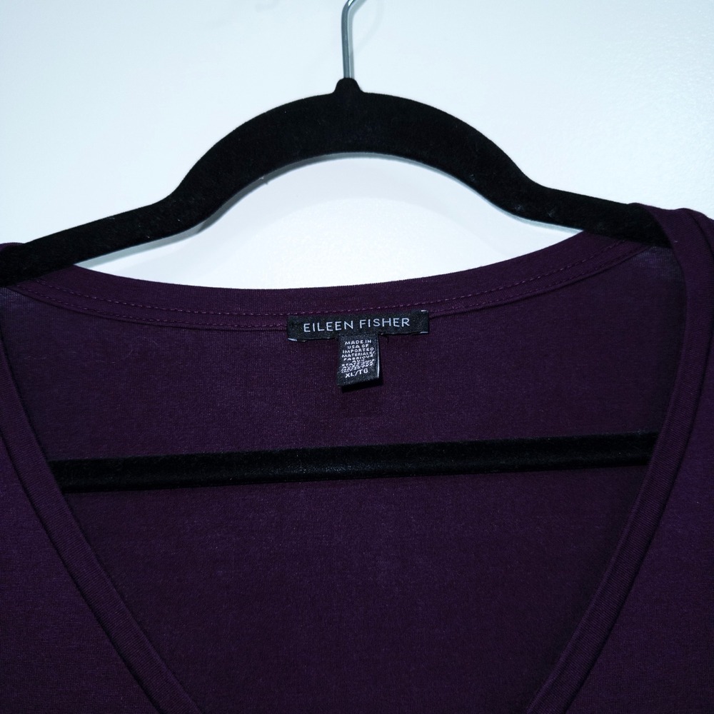 Eileen Fisher BlackBerry Purple Dolman Sleeve Jersey Knit‎ Dress Size XL - Picture 4 of 8
